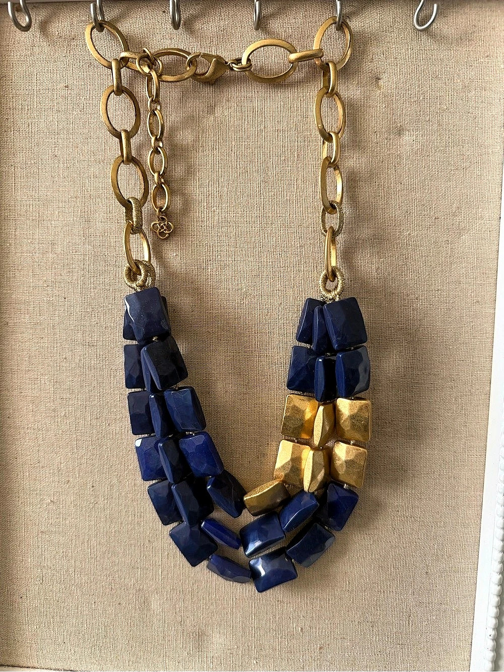 Stella & Dot Blue & Gold Statement Necklace